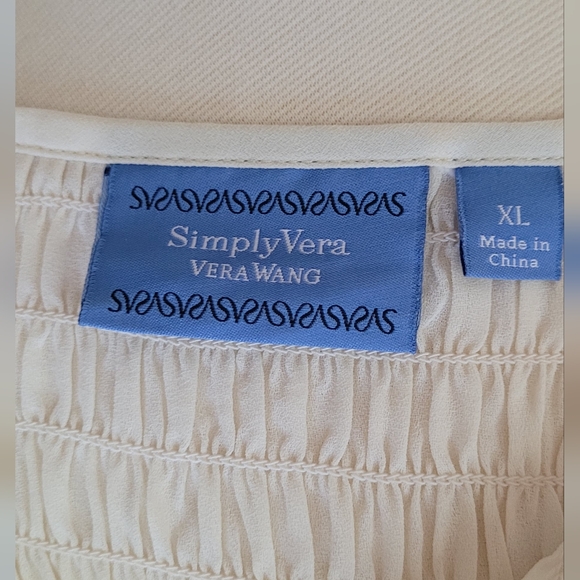 Simply Vera | Vera Wang Womens Sleeveless Blouse size XL | Elegant Vintage Style - Picture 9 of 10